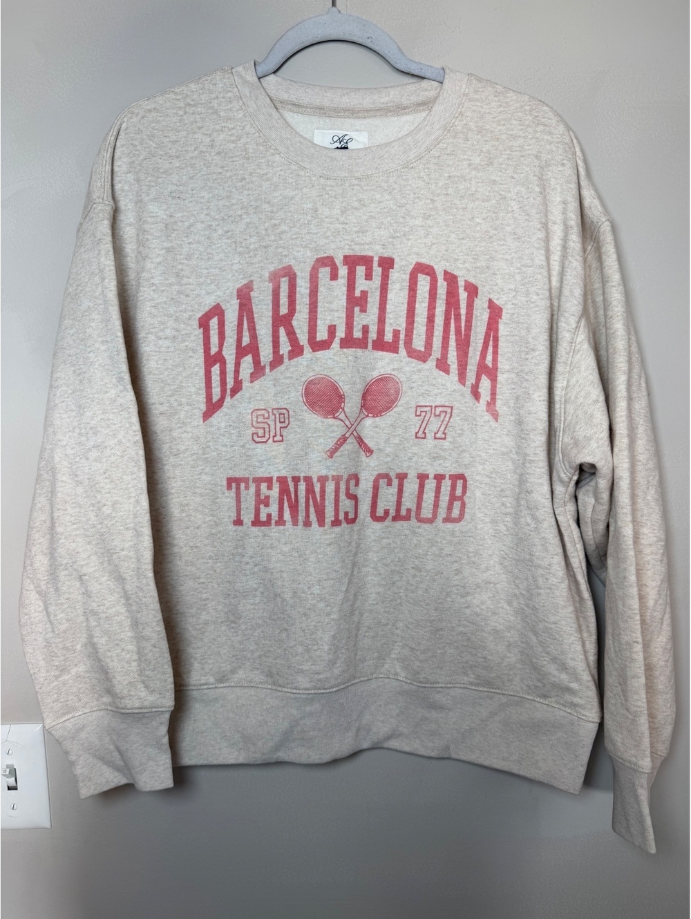American Eagle Barcelona Tennis Club Graphic Oversized Sweatshirt Medium